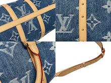 画像をギャラリービューアに読み込む, 新品同様 LOUIS VUITTON ルイヴィトン キーポル バンドリエール 45 M24315 モノグラム デニム ブルー 中古 4b008792