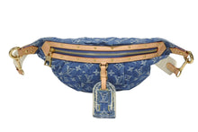 画像をギャラリービューアに読み込む, 新品同様 LOUIS VUITTON ルイヴィトン モノグラムデニム ハイ ライズ ショルダーバッグ M46837 ブルー ゴールド金具 中古 4b008793