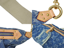 画像をギャラリービューアに読み込む, 新品同様 LOUIS VUITTON ルイヴィトン モノグラムデニム ハイ ライズ ショルダーバッグ M46837 ブルー ゴールド金具 中古 4b008793
