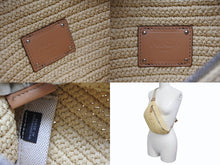 画像をギャラリービューアに読み込む, 極美品 PRADA プラダ 24SS クロシェ ベルトバッグ 定価264,000 ラフィア ベージュ ブラウン シルバー金具 中古 4b008795