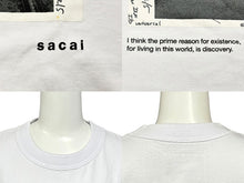 画像をギャラリービューアに読み込む, 新品未使用 Sacai サカイ James Dean ジェームズディーン 半袖Tシャツ 25-0919S JAPAN製 コットン ホワイト ブラック サイズ0 中古 4b008807