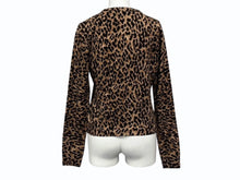 画像をギャラリービューアに読み込む, DOLCE&amp;GABBANA ドルチェ アンド ガッバーナ カーディガン レオパード ブラウン カシミヤ 美品 中古 4b008810