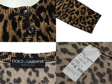 画像をギャラリービューアに読み込む, DOLCE&amp;GABBANA ドルチェ アンド ガッバーナ カーディガン レオパード ブラウン カシミヤ 美品 中古 4b008810