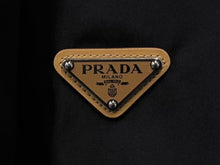 画像をギャラリービューアに読み込む, 新品未使用 PRADA プラダ レザートリムミニスカート トライアングルロゴ 21H969 ナイロン ブラック ブラウン サイズ38 中古 4b008815