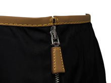 画像をギャラリービューアに読み込む, 新品未使用 PRADA プラダ レザートリムミニスカート トライアングルロゴ 21H969 ナイロン ブラック ブラウン サイズ38 中古 4b008815