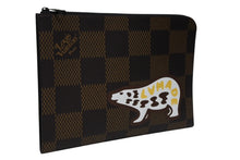 画像をギャラリービューアに読み込む, LOUIS VUITTON ルイ・ヴィトン クラッチバッグ ポシェットジュール NIGO ブラウン ベージュ ダミエ・エベヌ ジャイアント キャンバス N60390 Sランク 4b008819