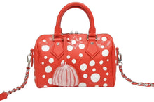 画像をギャラリービューアに読み込む, 極美品 LOUIS VUITTON ルイヴィトン 草間彌生コラボ ハンドバッグ M46411 スピーディ バンドリエール20 モノグラム アンプラント PVC レザー レッド 中古 4b008355