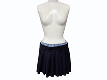画像をギャラリービューアに読み込む, 新品未使用 MIUMIU ミュウミュウ プリーツ バタヴィア ミニスカート MG2388 サイズ36 ネイビー チェック柄 レイヤード 中古 4b008821