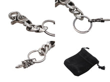 画像をギャラリービューアに読み込む, CHROME HEARTS クロムハーツ ショートクラシックリンク キーリング キーホルダー 2LINK 重量約53.7g シルバー925 美品 中古 4b008840