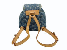 画像をギャラリービューアに読み込む, 希少 LOUIS VUITTON ルイヴィトン ミニリュック サックアドPM モノグラムデニム M95057 インディゴ ゴールド金具 美品 中古 4b008846