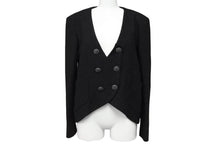 画像をギャラリービューアに読み込む, 極美品 CHANEL シャネル ツイード ジャケット P44296V12297 サイズ 38 ブラック ウール ナイロン 中古 4b008849