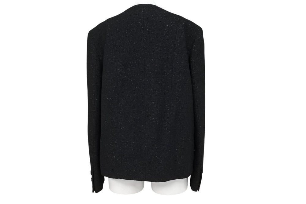 極美品 CHANEL シャネル ツイード ジャケット P44296V12297 サイズ 38 ブラック ウール ナイロン 中古 4b008849