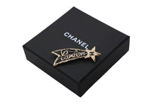 画像をギャラリービューアに読み込む, CHANEL シャネル ブローチ 流れ星 ココマーク カンボン B25V レジン メタル ゴールド ブラック 美品 中古 4b008850