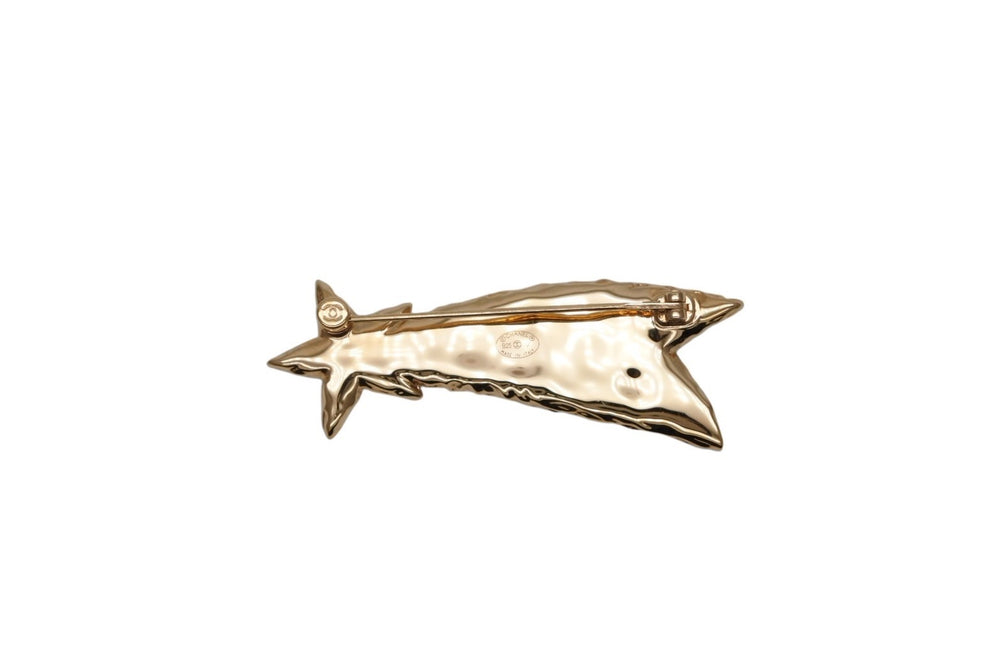 CHANEL Brooch Shooting Star Coco Mark Cambon B25V Resin Metal Gold Black Good Condition Used 4b008850