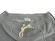 画像をギャラリービューアに読み込む, 極美品 CELINE セリーヌ トラックスーツパンツ ベルベットジャージー サイズS RP066748Q グレー ネイビー アイボリー 中古 4b008853