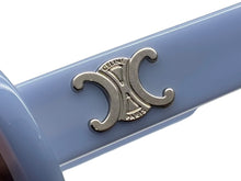 画像をギャラリービューアに読み込む, 新品同様 CELINE セリーヌ トリオンフ アセテートサングラス オーバル CL40194U イタリア製 ブルー シルバー金具 サイズ52◻︎22 中古 4b008854