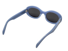 画像をギャラリービューアに読み込む, 新品同様 CELINE セリーヌ トリオンフ アセテートサングラス オーバル CL40194U イタリア製 ブルー シルバー金具 サイズ52◻︎22 中古 4b008854