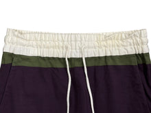 画像をギャラリービューアに読み込む, 極美品 DRIES VAN NOTEN ドリス ヴァン ノッテン 24SS ボーダー トラックパンツ コットン グリーン パープル ホワイト サイズ34 中古 4b008855