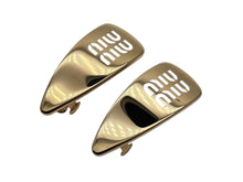 画像をギャラリービューアに読み込む, 極美品 MIUMIU ミュウミュウ ヘアピンセット ブランドロゴ アクセサリー 5IF173 メタル ゴールド金具 中古 4b008859