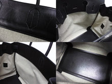 画像をギャラリービューアに読み込む, 新品同様 HERMES エルメス オータクロア40 カーゴ ハンドバッグ トワルアッシュ ヴォーエバーカーフ エクリュ ブラック Z刻印 2021年 SV金具 中古 4b008862