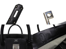 画像をギャラリービューアに読み込む, 新品同様 HERMES エルメス オータクロア40 カーゴ ハンドバッグ トワルアッシュ ヴォーエバーカーフ エクリュ ブラック Z刻印 2021年 SV金具 中古 4b008862