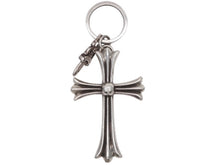 画像をギャラリービューアに読み込む, CHROME HEARTS クロムハーツ ラージクロス キーリング ダガー 重量約53.1g STERLING刻印 スターリングシルバー 美品 中古 4b008867