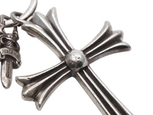 画像をギャラリービューアに読み込む, CHROME HEARTS クロムハーツ ラージクロス キーリング ダガー 重量約53.1g STERLING刻印 スターリングシルバー 美品 中古 4b008867