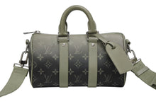 画像をギャラリービューアに読み込む, 極美品 LOUIS VUITTON ルイヴィトン キーポル バンドリエール25 2WAYバッグ M11591 PVC ヌメ革 カーキ シルバー金具 中古 4b008872