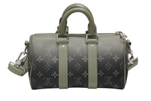 画像をギャラリービューアに読み込む, 極美品 LOUIS VUITTON ルイヴィトン キーポル バンドリエール25 2WAYバッグ M11591 PVC ヌメ革 カーキ シルバー金具 中古 4b008872