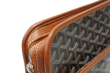 Load image into Gallery viewer, 極美品 GOYARD ゴヤール ジュバンスMM ポーチ クラッチバッグ ゴヤールディンキャンバス カーフスキン ブラウン 中古 4b008881