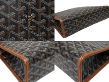Load image into Gallery viewer, 極美品 GOYARD ゴヤール ジュバンスMM ポーチ クラッチバッグ ゴヤールディンキャンバス カーフスキン ブラウン 中古 4b008881