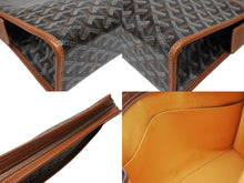 Load image into Gallery viewer, 極美品 GOYARD ゴヤール ジュバンスMM ポーチ クラッチバッグ ゴヤールディンキャンバス カーフスキン ブラウン 中古 4b008881