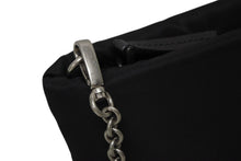 画像をギャラリービューアに読み込む, 極美品 PRADA プラダ チェーンショルダーバッグ トライアングルロゴ 1BF081 ナイロン ブラック シルバー金具 中古 4b008882