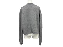 画像をギャラリービューアに読み込む, 極美品 MIUMIU ミュウミュウ ニット ロゴ MML804 S232 1XS9 イタリア製 ウール カシミヤ グレー ホワイト サイズ38 中古 4b008883