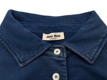画像をギャラリービューアに読み込む, MIUMIU ミュウミュウ ポロシャツ スウェット コットン ブルー サイズXS 美品 中古 4b008884