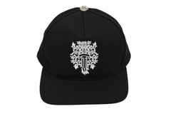 New and unused CHROME HEARTS Cap Vindagger Embroidery Cross Ball Silver 925 Black White Used 4b008896