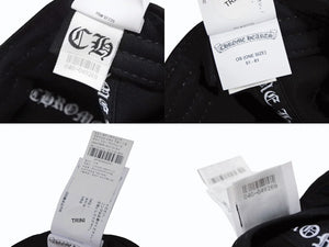New and unused CHROME HEARTS Cap Vindagger Embroidery Cross Ball Silver 925 Black White Used 4b008896