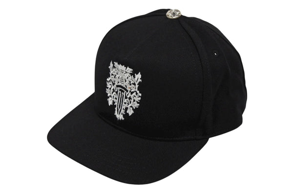 New and unused CHROME HEARTS Cap Vindagger Embroidery Cross Ball Silver 925 Black White Used 4b008896