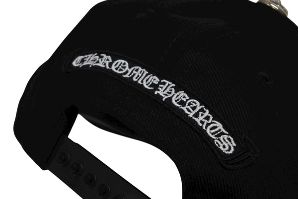 New and unused CHROME HEARTS Cap Vindagger Embroidery Cross Ball Silver 925 Black White Used 4b008896