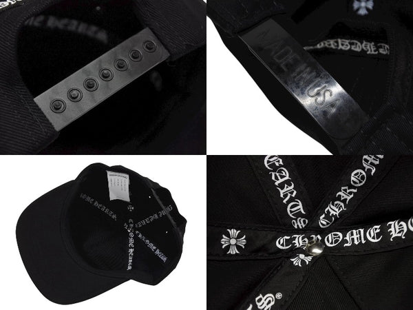 New and unused CHROME HEARTS Cap Vindagger Embroidery Cross Ball Silver 925 Black White Used 4b008896