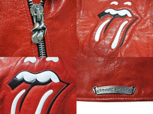 画像をギャラリービューアに読み込む, 極美品 CHROME HEARTS クロムハーツ ROLLONG STONES JJ DEAN ライダースジャケット サイズS G-DRAGON着用モデル リップ＆タン 中古 4b008898