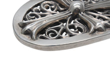 画像をギャラリービューアに読み込む, CHROME HEARTS クロムハーツ LARGE BUCKL OVAL CROSS1.5 1.5 ラージ クラシック オーバルクロス バックル 310.0g シルバー 美品 中古 4b008899