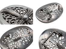 画像をギャラリービューアに読み込む, CHROME HEARTS クロムハーツ LARGE BUCKL OVAL CROSS1.5 1.5 ラージ クラシック オーバルクロス バックル 310.0g シルバー 美品 中古 4b008899