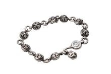 画像をギャラリービューアに読み込む, CHROME HEARTS クロムハーツ クロスボール ブレスレット 重量約64.8g 10LINK 全長約25.5cm 1991/.925刻印 シルバー925 美品 中古 4b008902