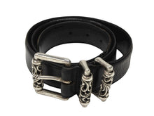 画像をギャラリービューアに読み込む, CHROME HEARTS クロムハーツ BLT ROLLER 3PC 1.5inch ローラーベルト 1.5インチ サイズ32 ブラック レザー シルバー925 良品 中古 4b008903