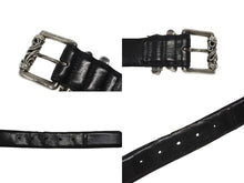 画像をギャラリービューアに読み込む, CHROME HEARTS クロムハーツ BLT ROLLER 3PC 1.5inch ローラーベルト 1.5インチ サイズ32 ブラック レザー シルバー925 良品 中古 4b008903