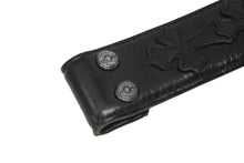 画像をギャラリービューアに読み込む, CHROME HEARTS クロムハーツ ベルト ストラップ サイズ34 セメタリー クロスパッチ シルバー925 レザー 美品 中古 4b008906