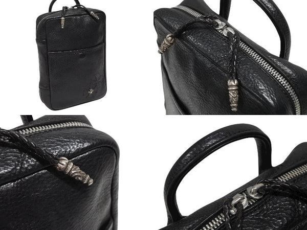 極美品 CHROME HEARTS クロムハーツ エブリデイ キャリー ハンドバッグ CHプラス レザー シルバー925 中古 4b008912