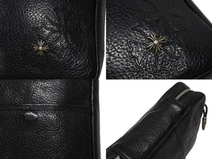 極美品 CHROME HEARTS クロムハーツ エブリデイ キャリー ハンドバッグ CHプラス レザー シルバー925 中古 4b008912