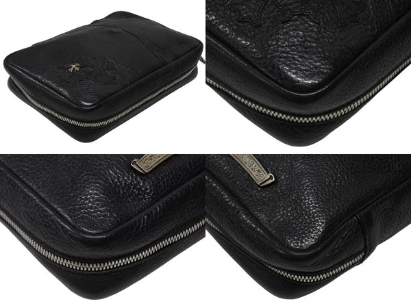 極美品 CHROME HEARTS クロムハーツ エブリデイ キャリー ハンドバッグ CHプラス レザー シルバー925 中古 4b008912